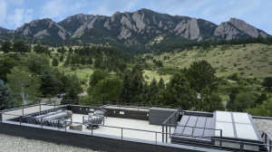 Modern Minimalist rooftop deck in Colorado
